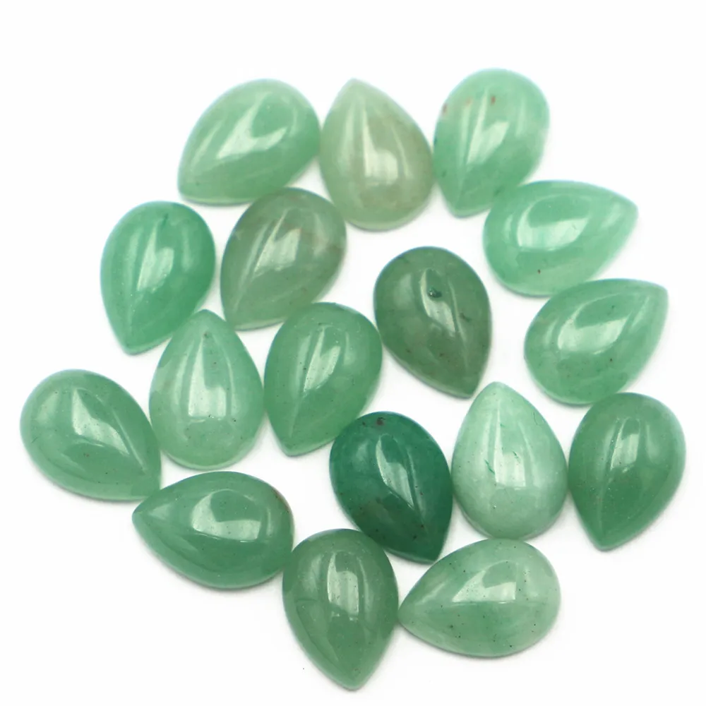 

10x14mm Natural Stone Green Aventurine Water Drop Radiant Shape Cabochon Bead Jewelry&Clothes Accessories 50pcs Free Shipping