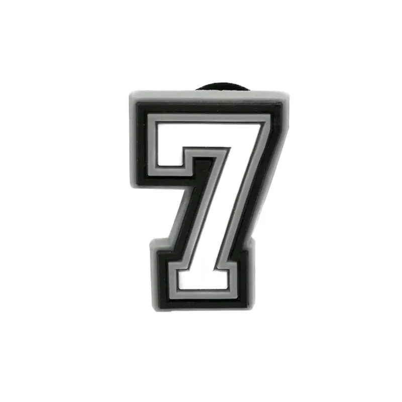 1 Piece Charms Decorations Numbers 0 To 9 Shoe Accessories Black White Pvc Ornament Pins Friend's Holiday Party Gift