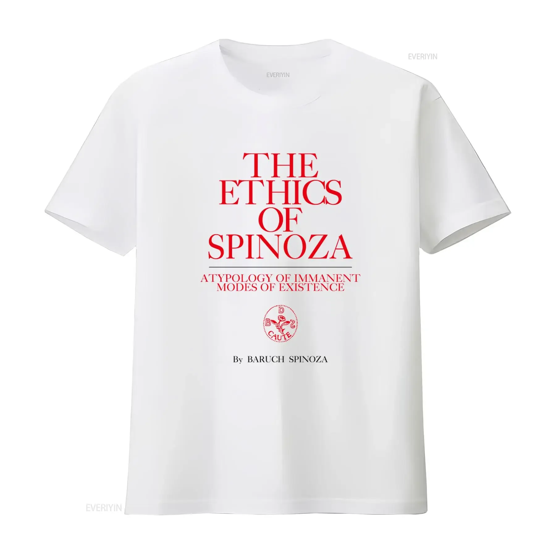 T-shirt inspiré de la philosophie Spinoza '76 Meets Deleuze, vintage, lavé, confortable, élégant, pour un usage quotidien, avec motif graphique