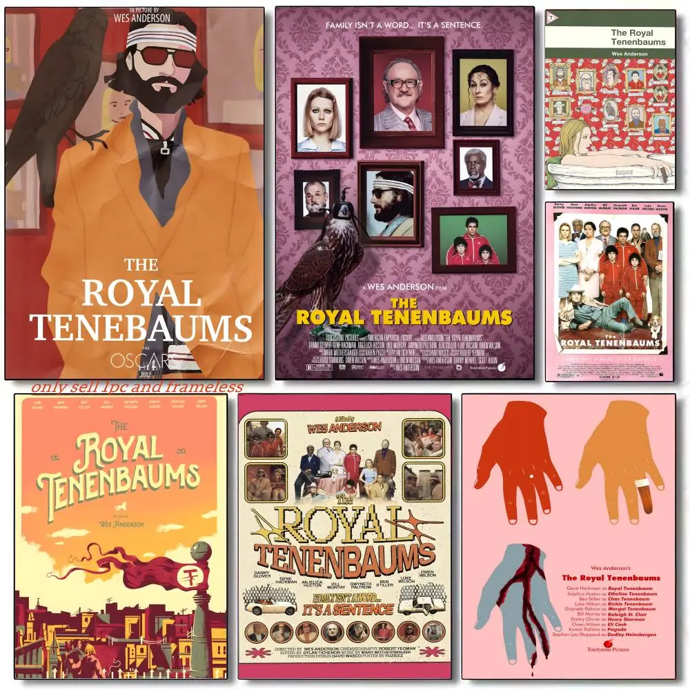 Affiches murales de films comiques classiques, les Tenenbaums royaux, conviennent aux clubs, aux salons et aux chambres à coucher.
