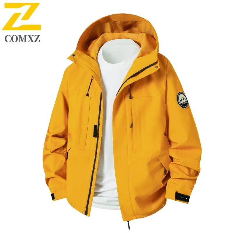 

COMXZ 2025 Мужская и женская ветровка, куртка, уличная ветрозащитная водонепроницаемая спортивная одежда для пешего туризма, весенне-осенняя модная пара