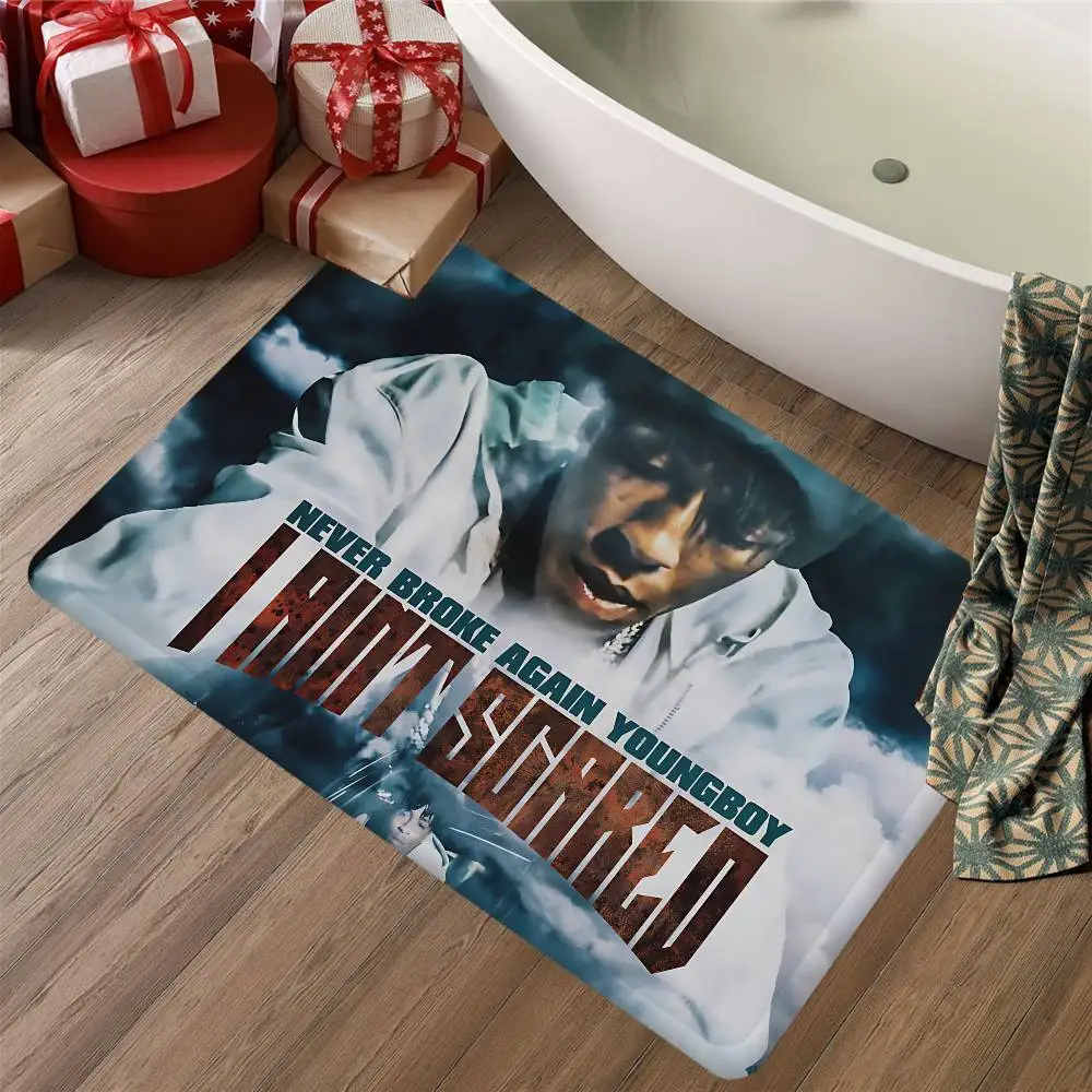 Rapper Y-Youngboy N-Never B-Broke A-Again Floor Mat Rectangle Anti-slip Home Soft Badmat Front Door Indoor Outdoor Mat Doormat