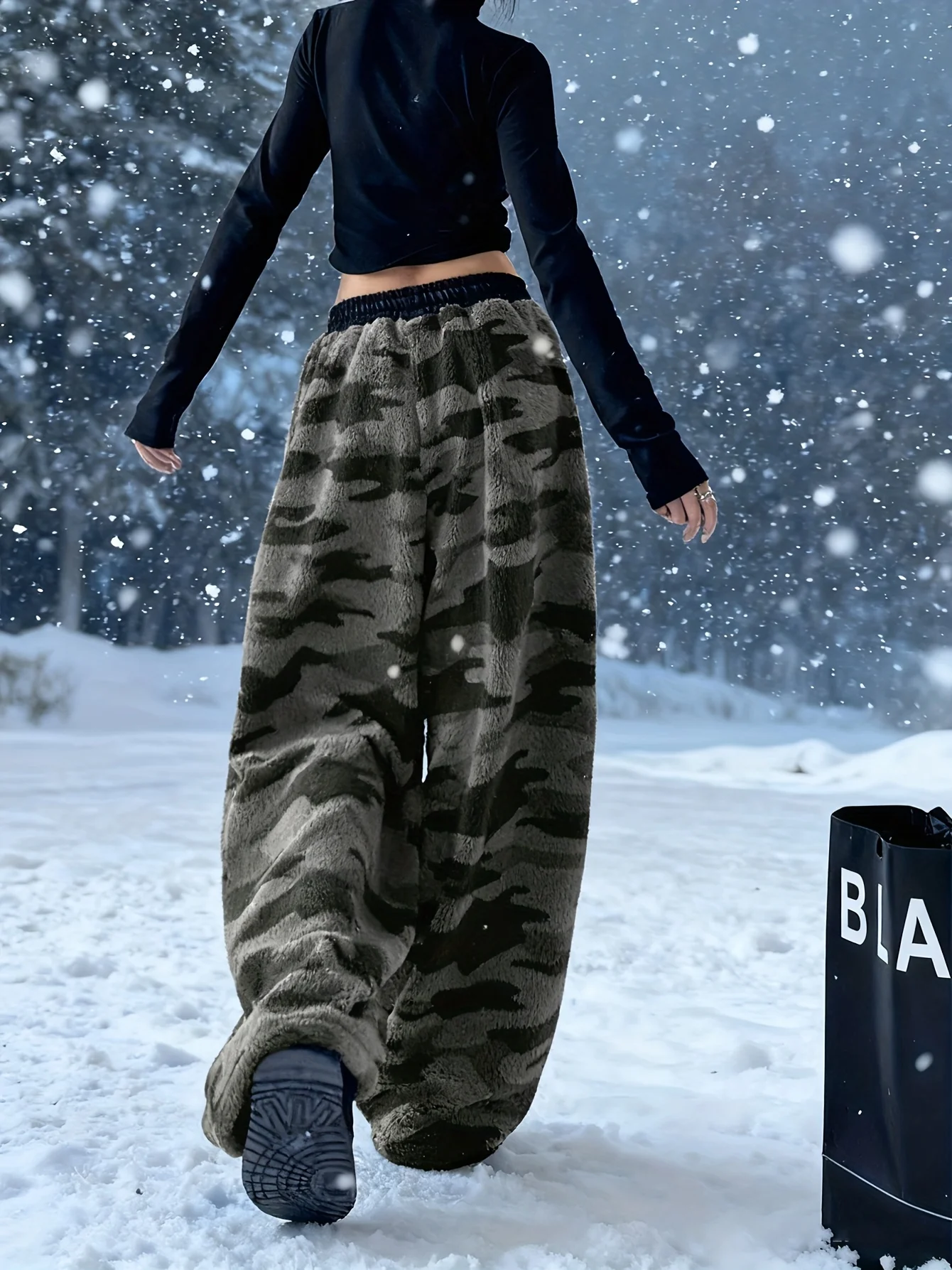 Unisex-Hose, gerade geschnitten, schnelltrocknend, mit 3D-Druck, Camouflage-Muster, lockerer Schnitt, Streetwear-Optik, elastischer Bund, lässig, für Outdoor-Sport, lange Hose. – Detail 4
