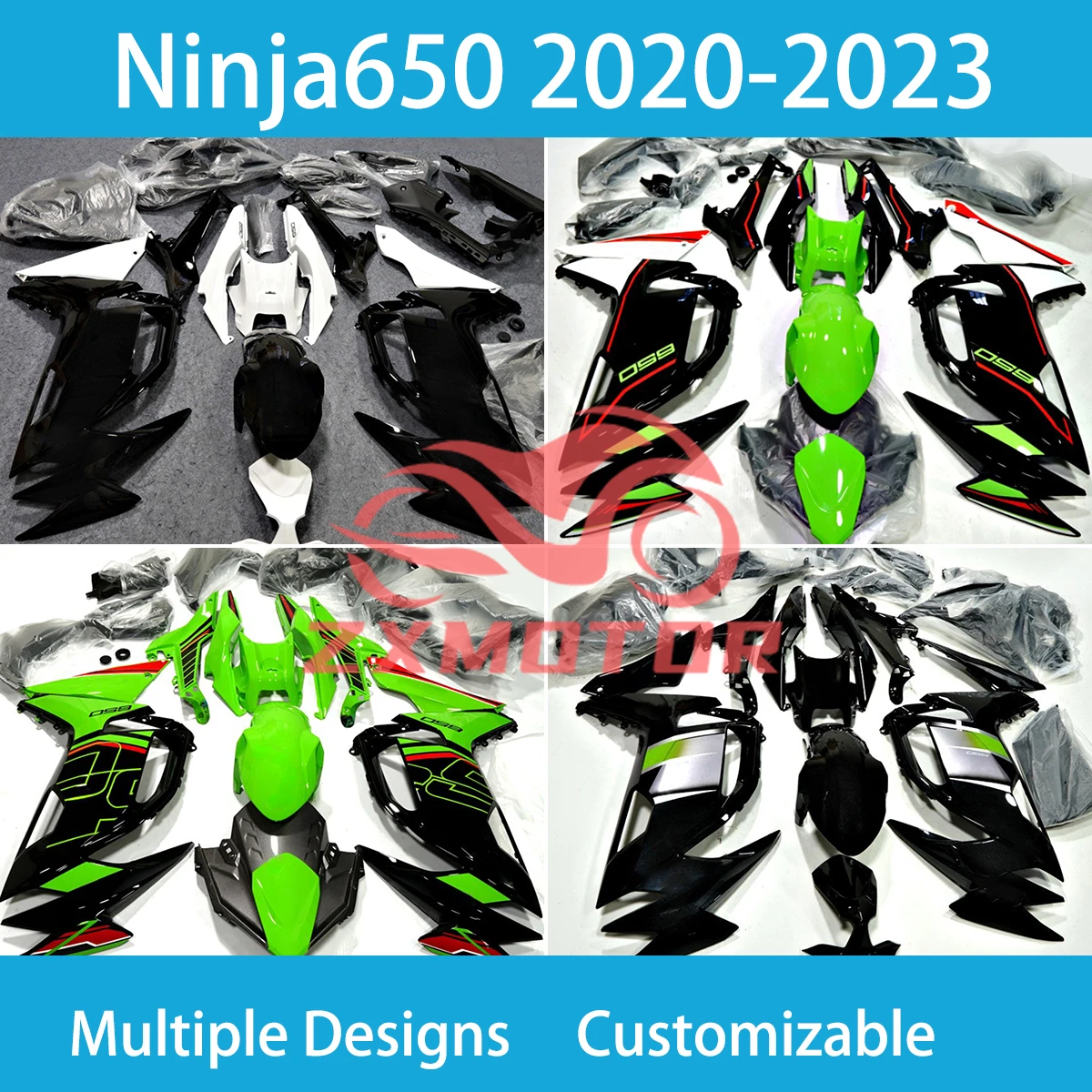 For KAWASAKI NINJA650 2020 2021 2022 2023 Cool Fairing Set ER-6F 20-23 Complete Motorcycle Plastic Component Fairings Kit