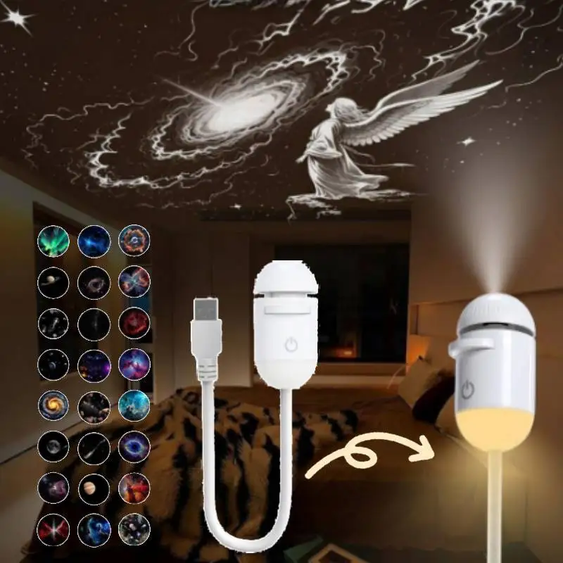 Galaxy Star Projector Night Light Starry Sky Projector Lamp USB Portable Galaxy Night Light For Bedroom Sleep Atmosphere Decor