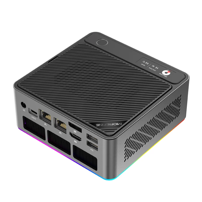 MOREFINE Mini PC S800 Intel Core Ultra 9 185H Ultra 7 155H Fai da te Computer da gioco Computer desktop per ufficio/casa Windows11PRO HTPC