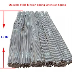 Cable de extensión de resorte de tensión de acero inoxidable 0,2, 0,3/0,4/0,5/0,6/0,8mm, diámetro de salida de 2mm/3mm/4mm/5mm, L = 1,0, 1 unidad por lote mm