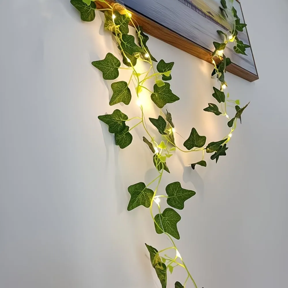 9M70LED/12M100LED Solar Simulated Ivy Light String, 8 Lighting Modes, Outdoor Waterproof Garden Balcony Decorative Lights
