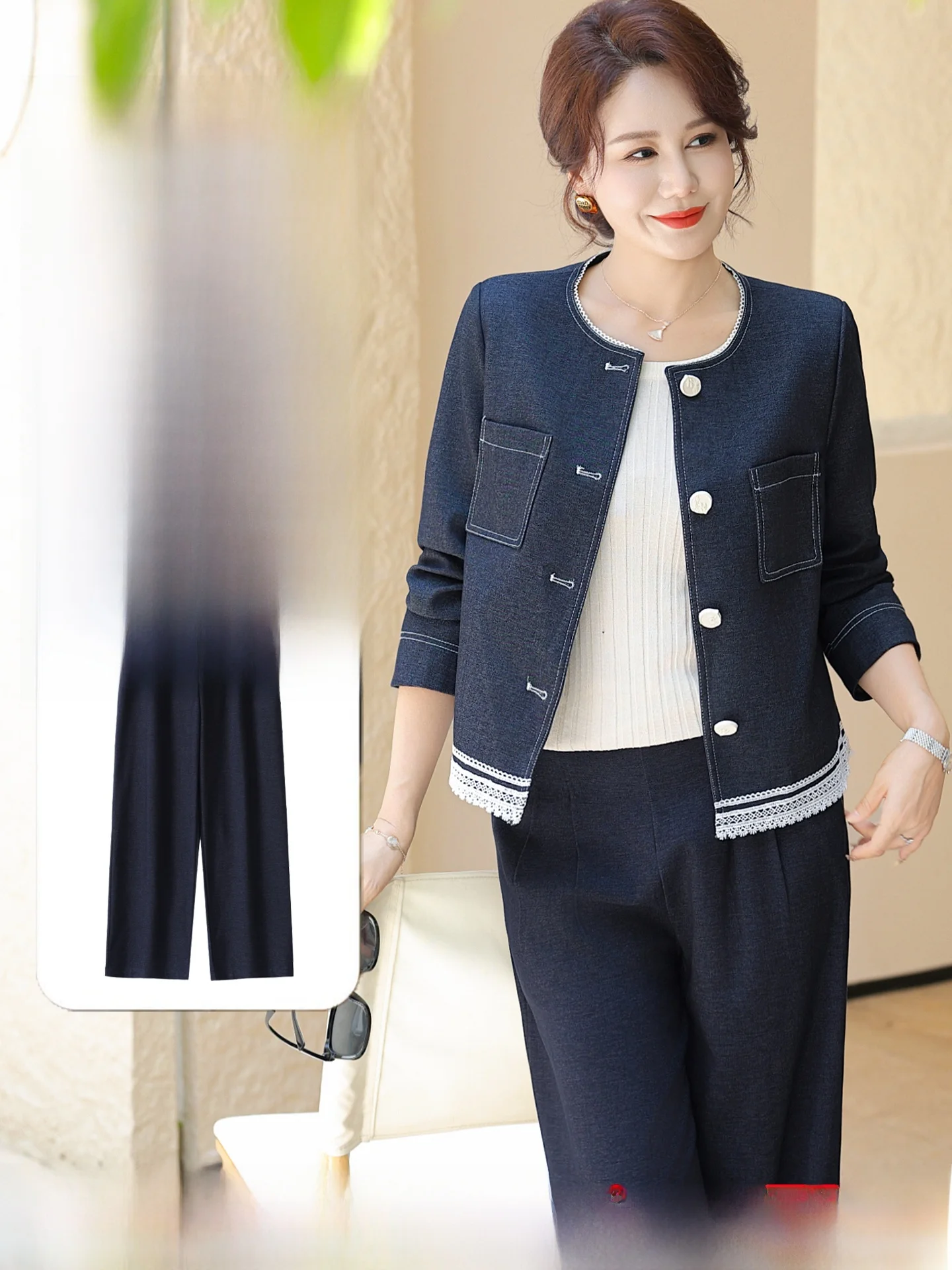 fashionable-mommy-autumn-denim-set-wide-leg-pants-outfit-two-piece-set-for-middle-aged-and-elderly-women-polyester-fiber