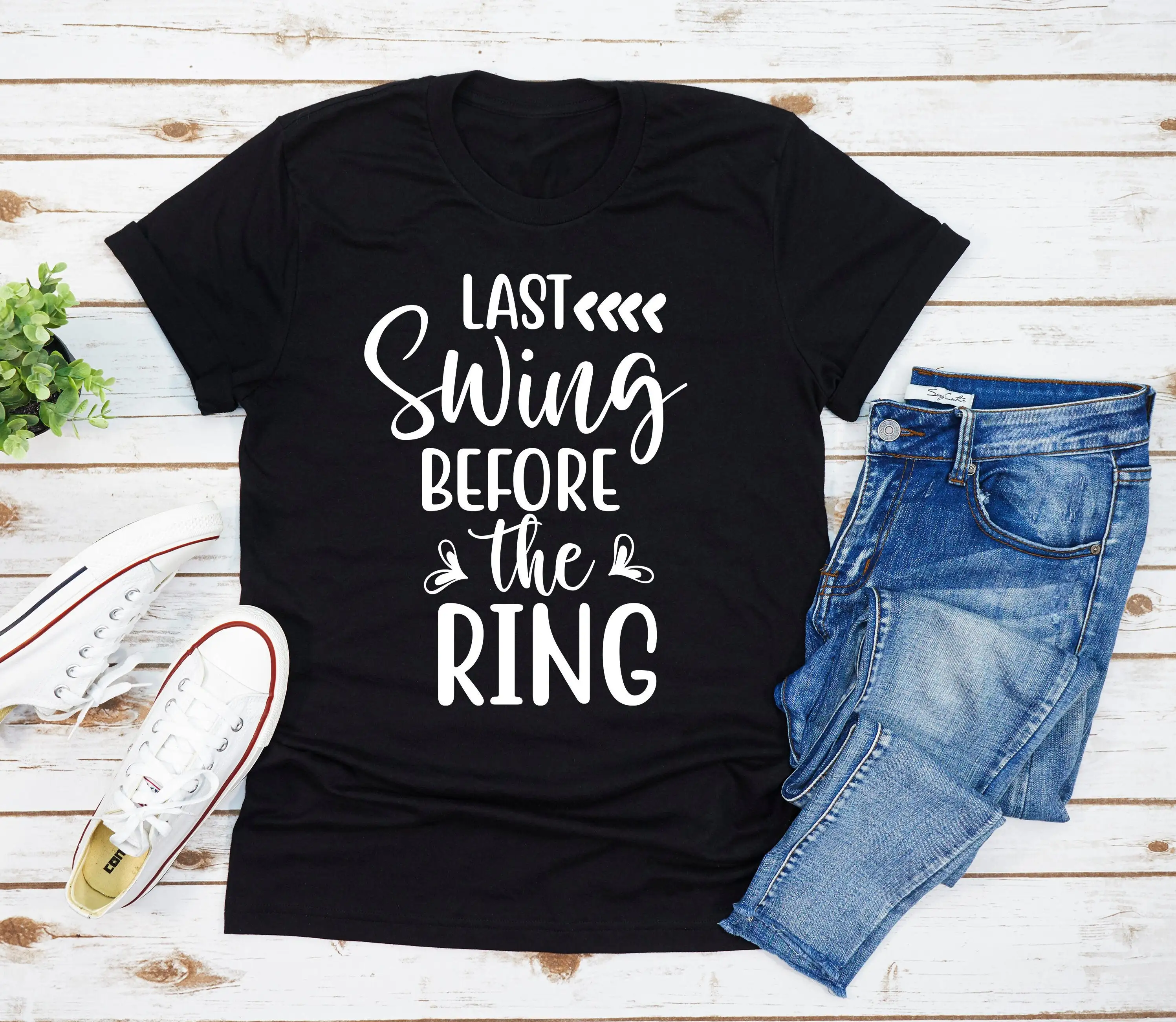 Last Swing Before The Ring T Shirt Bachelorette Bride Hen Party Matching