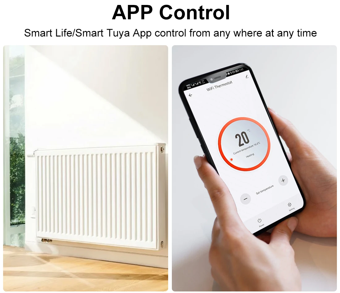 Imagem -04 - Termostato Inteligente com Tela Sensível ao Toque Wifi Aquecimento do Piso Controlador de Temperatura Remoto Trabalhar com o Google Smart Home