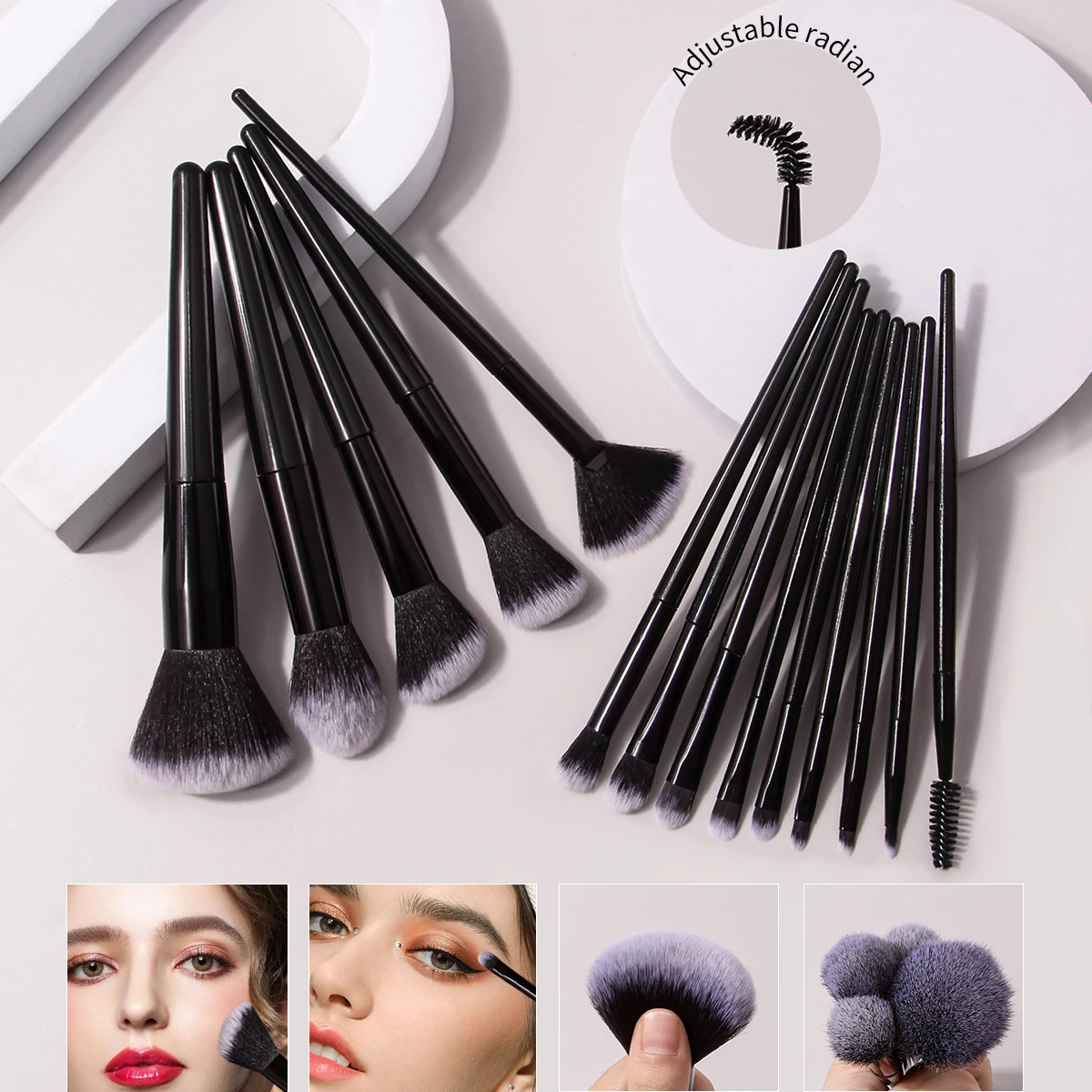 14PCS Professional makeup brush set: foundation brush,concealer brush,eyeshadow brush,blush brush,conture brush,mascara brush