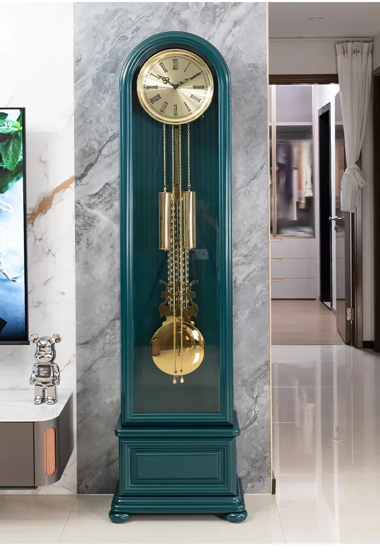 Grandfather Clock Living Room Light Luxury Vertical Solid Wood Pendulum Clock Mechanical Retro