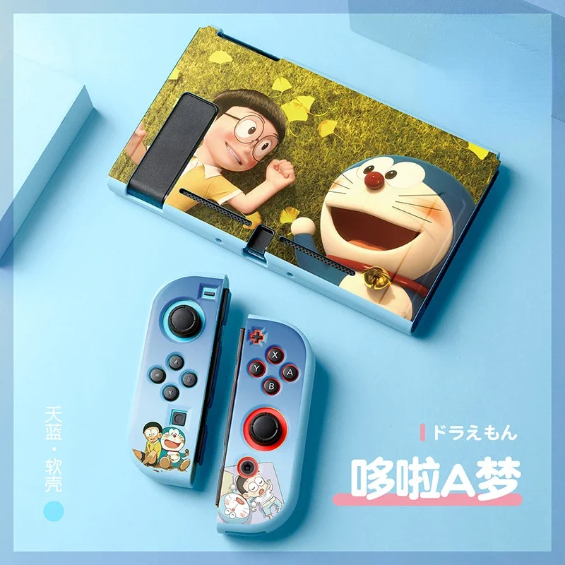 Doraemon Soft Case for Nintendo Switch Oled NS Protective Cover Game Console Split Accessories Kid Cartoon Anime Anti-fall Shell