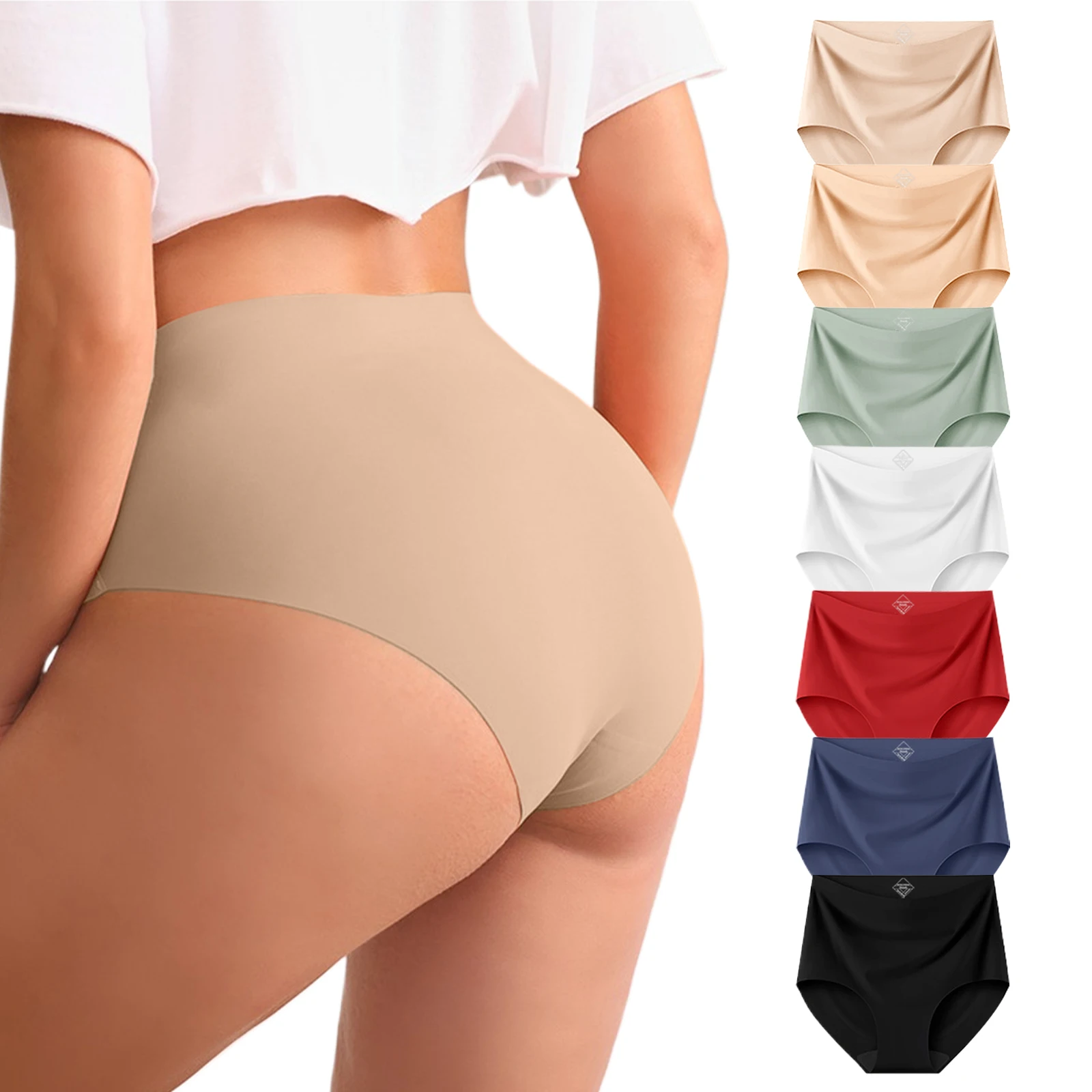 7PCS/Set Women High Waist Seamless Underwear Breathable Comfort Briefs S-2XL image 6