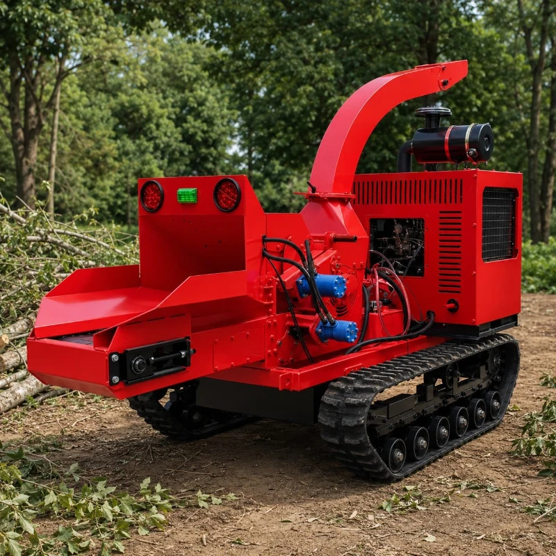 Mobile Wood Chipper Shredder Customized High Output Diesel Hydraulic for Garden Waste Mulch Production