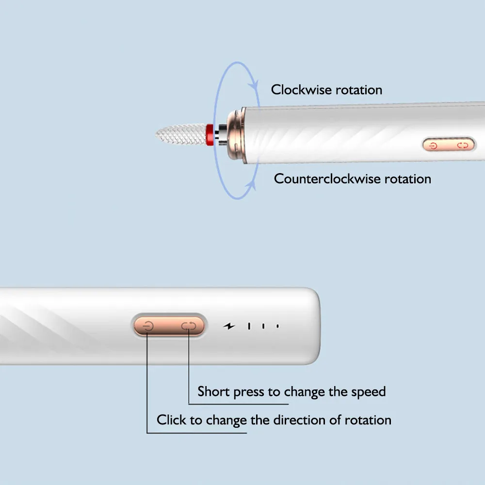 【شحن سريع USB + تعديل 3 سرعات】مجموعة مبرد أظافر كهربائي محمول: مانيكير/إزالة/تلميع الكل في جهاز واحد.