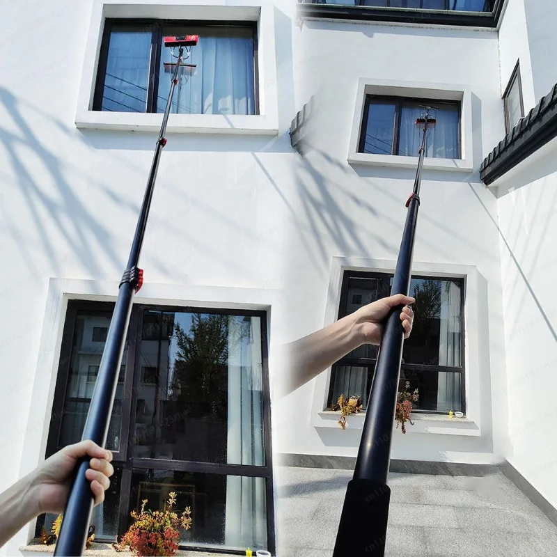 Water-Fed Pole Solar Panel Cleaning Brush, Telescopic Window Cleaning Kit with Soft Bristle Brush Head