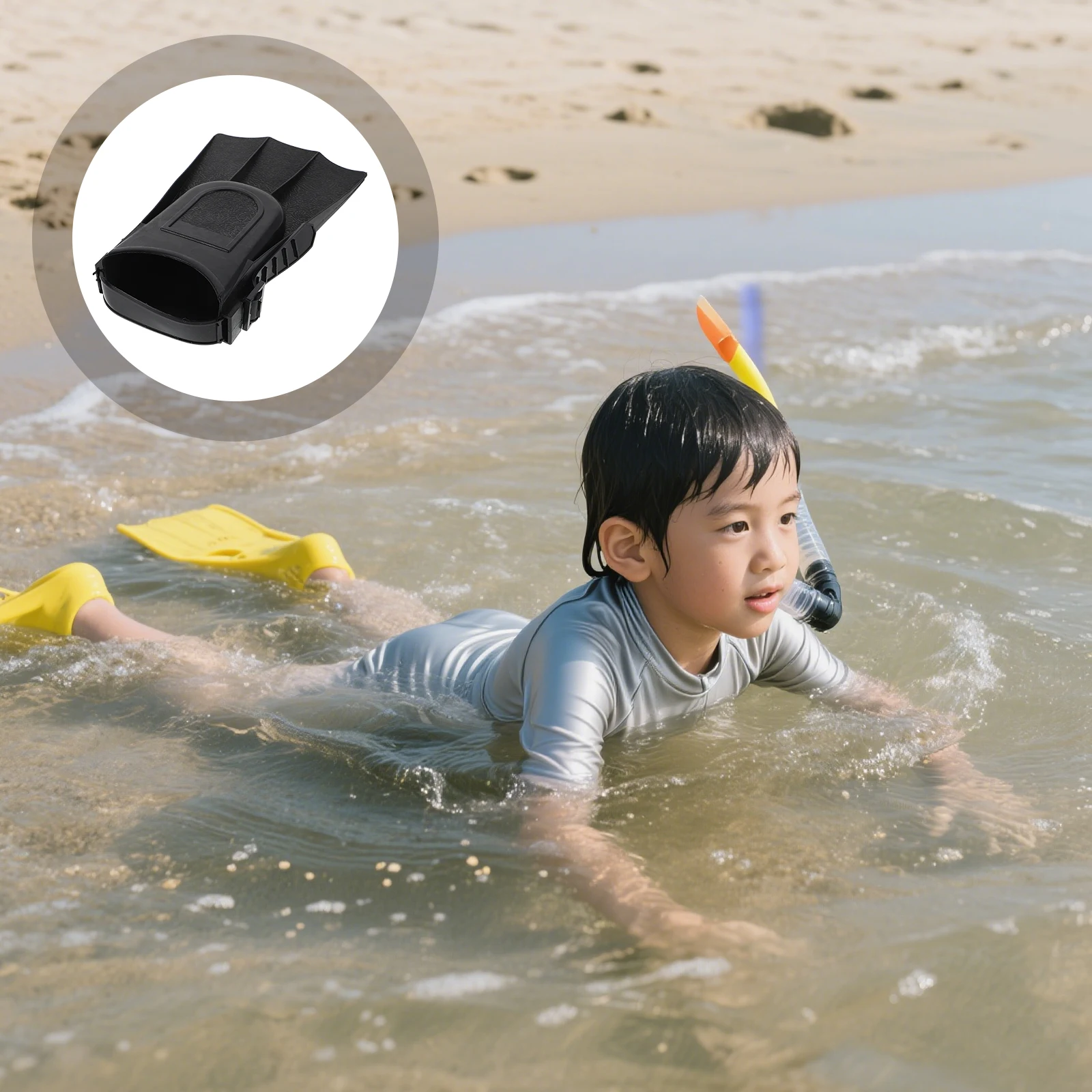 

1 Pair Swimming Size 25-30 Floating Eva Pvc Dive Snorkel Gear Pool Beach Training Flippers Durable Long Fins Scuba