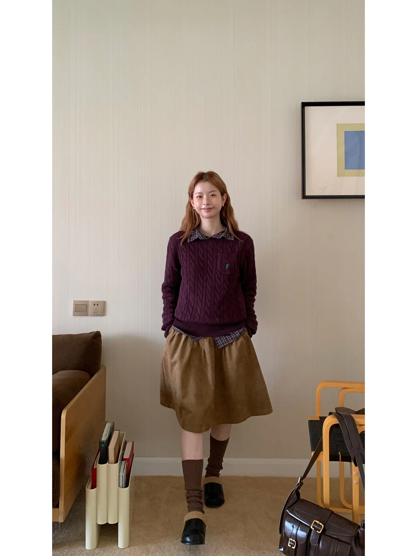 Rouge Celebri pull femme automne hiver paresseux haut de gamme Long Sve Design Sense haut Super beau Unique tricoté irt