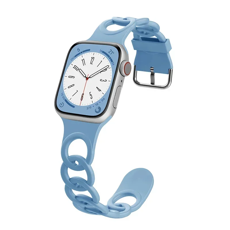 Soft Silicone Band for Apple Watch 9 8 7 6 5 4 3SE Strap Bracelet for iWatch Ultra 49mm 45mm 41mm 40mm 44mm 38mm 42mm Watch Band