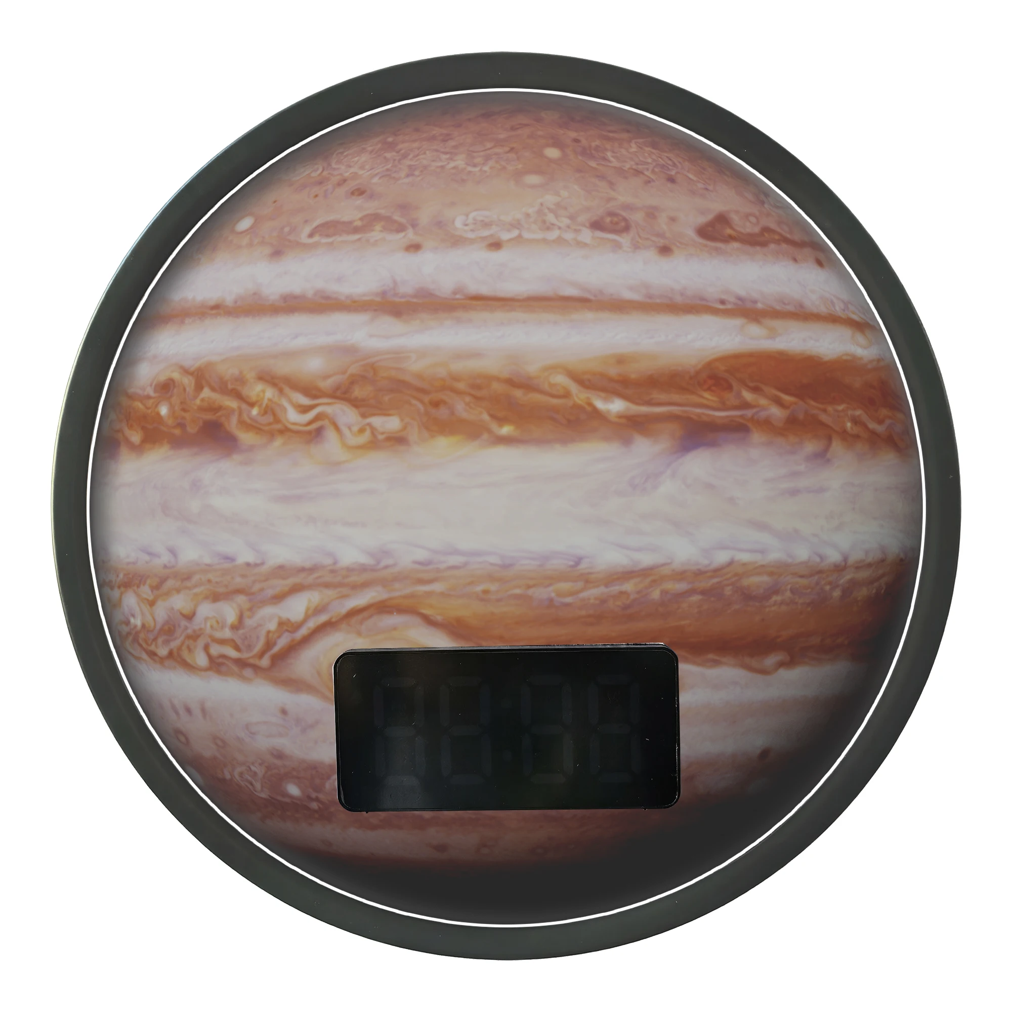 Jupiter Planet Galaxy Space LED Night Light Digital Wall Clock With with Temperature Calendar Date 12/24hr Glow in Dark Clock