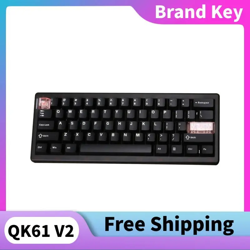 

QK61 V2 Wireless Mechanical Magnetic Axis Keyboard Hot-swappableRGB Macro Definition SupportVIA/QMK Wired Gaming Keyboards