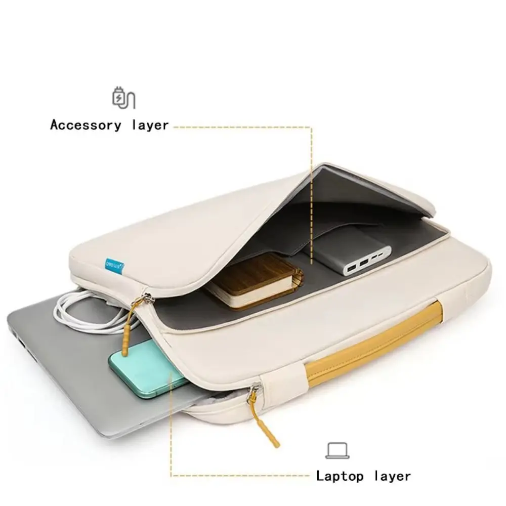 With Handle Portable Laptop Bags Waterproof Ultra Thin Laptop Case Dual Zipper Soft Material Notebook Sleeve Business Briefcase