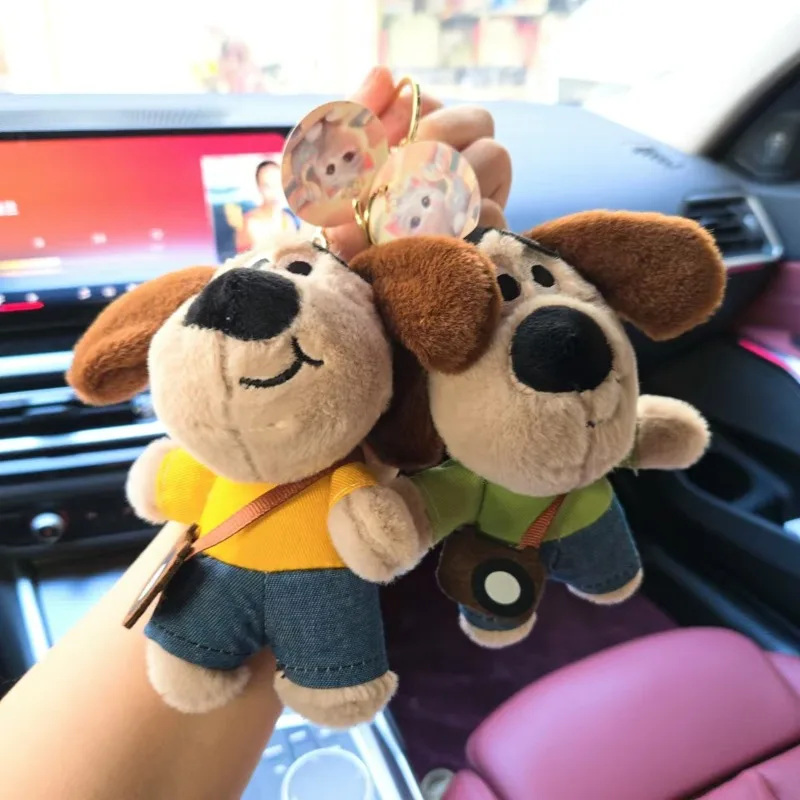 Miniso Cooles Paar Cartoon Welpe Plüschpuppe Schlüsselanhänger Kreative süße Tasche Ornament Bestes Geburtstagsgeschenk Weihnachtsgeschenk für Freunde