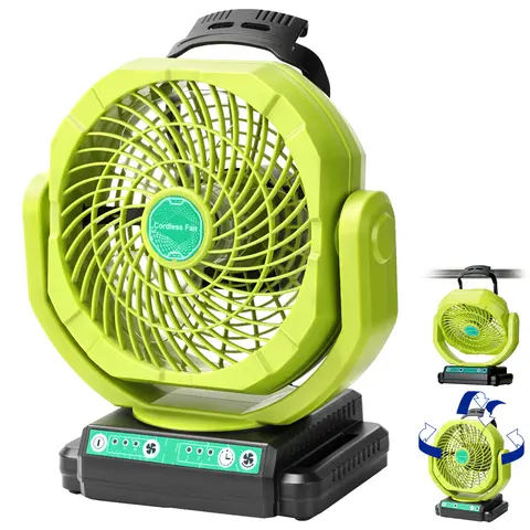 Cordless Oscillating Fan for Ryobi 18V ONE+ Battery, 3-Speed Jobsite Industrial Camping Fan (Battery Not Included)