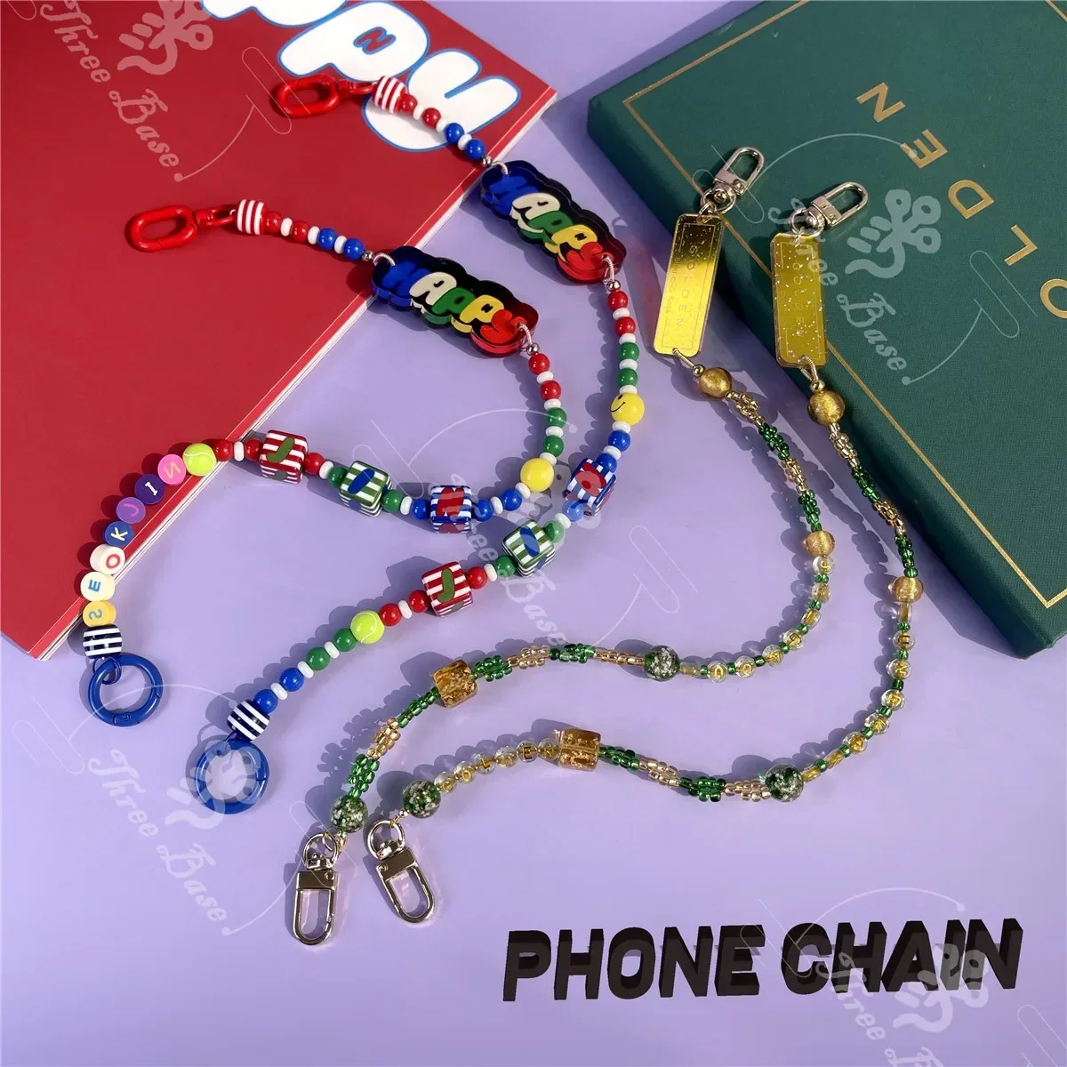 Keychain JIN HAPPY JKOO GOLDEN Mobile Phone Friendship Bracelets KeyRing Customizable name Decorative chain Bag Handmade Pendant