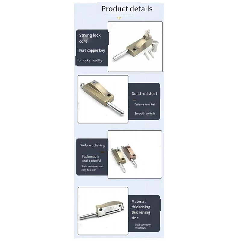 盗難防止インターロッキングリボルビングドアラッチ、両開きドアフレームロック、スプリングラッチ、家庭用ハードウェア装飾