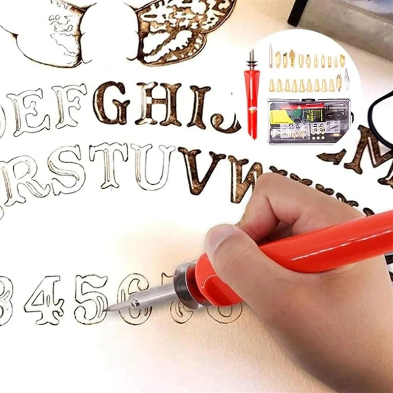 DIY Wood Burning/Carving Set, DIY Wood/Leather Burning Set-26 Letters Copper Mold, As Shown Metal DIY Supplies US Plug