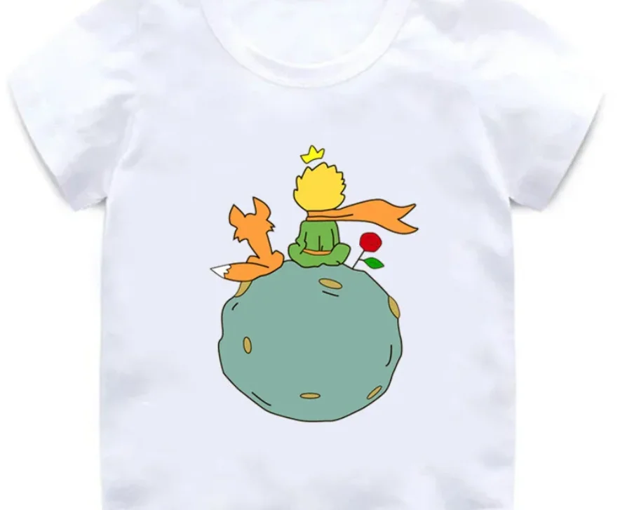 2024 Summer Kids T-Shirts Little Prince Art Printing Cute Cartoon Baby Boys T shirt Short Sleeve Children Tops Girls Clothes