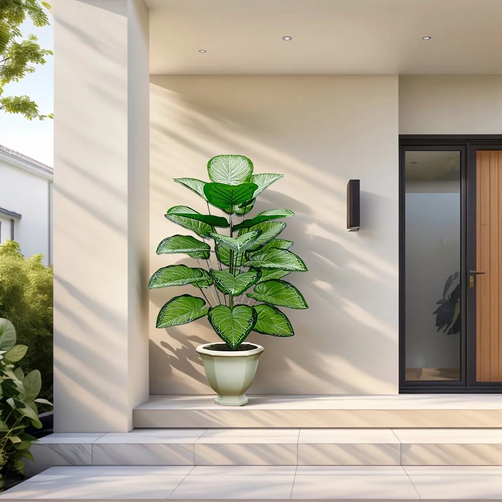 Un kiwi piante fresche verdi con 48 foglie adatte per decorazioni natalizie, portico, uffici interni/esterni senza vasi da fiori