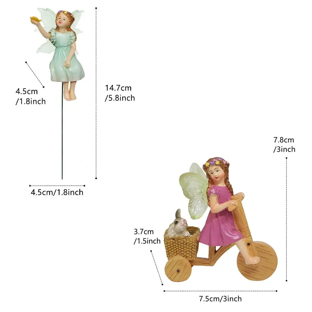 حكاية خرافية الحلي الراتنج الجنية حديقة التماثيل الإبداعية لطيف الجنية تمثال مضحك مقاوم للماء بونساي إدراج الشرفة