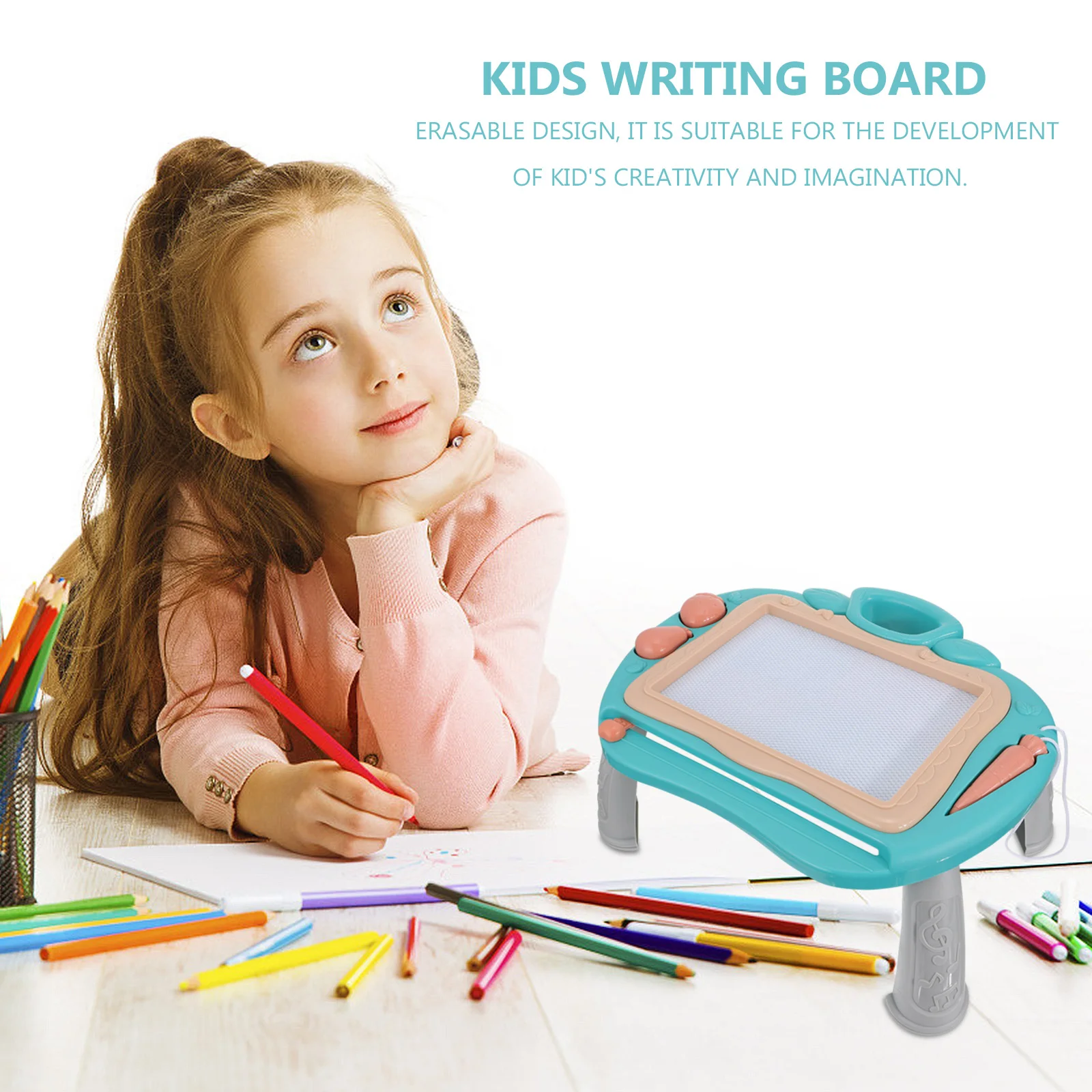 

Plastic Doodle Drawing Board Toy Erasable Kids Writing Tablet Magnetic White Graffiti Paint Safe Creativity Development