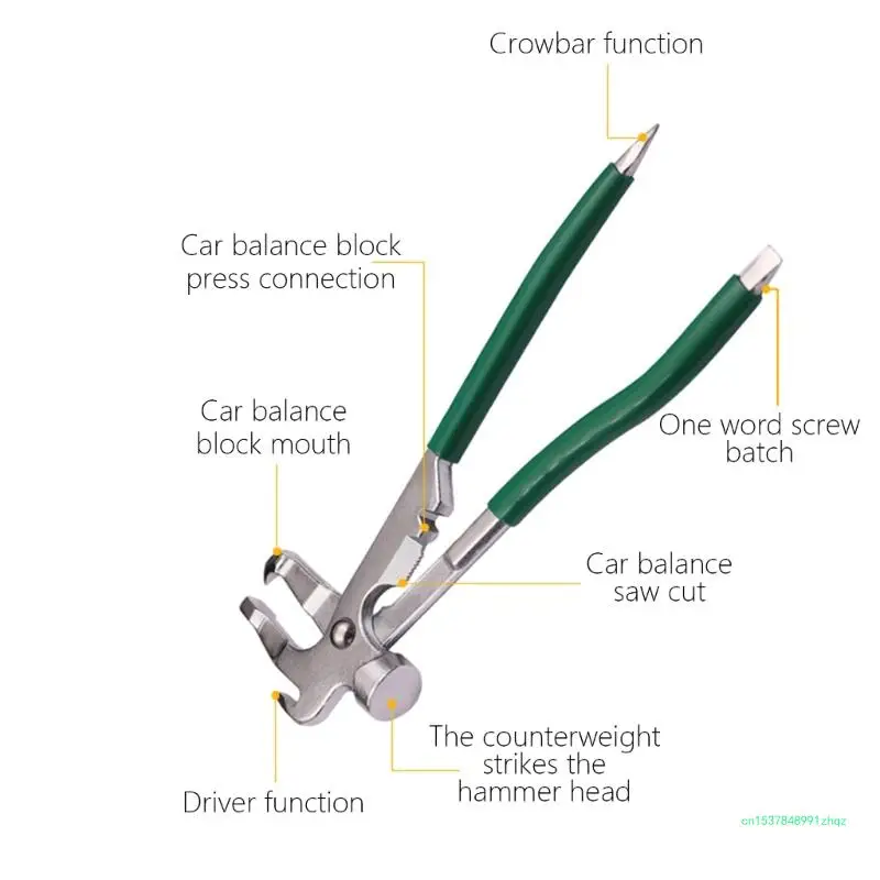 Wheel Weight Pliers Wheel Balancing Weight Hammer Tool for Repair Remover Tire