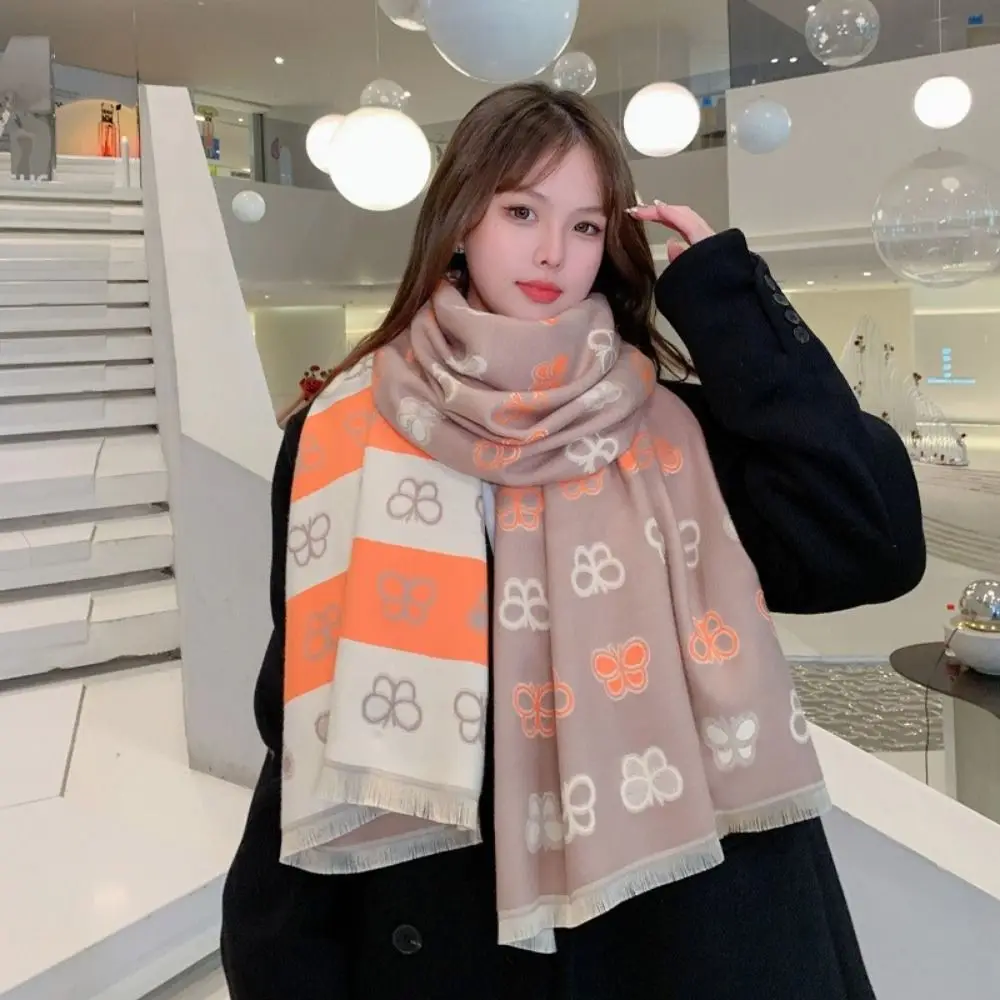 New 190*65cm Cashmere Shawl Women Fashion Winter Wraps Scarf Double-Sided Keep Warm Lady Fringed Shawl