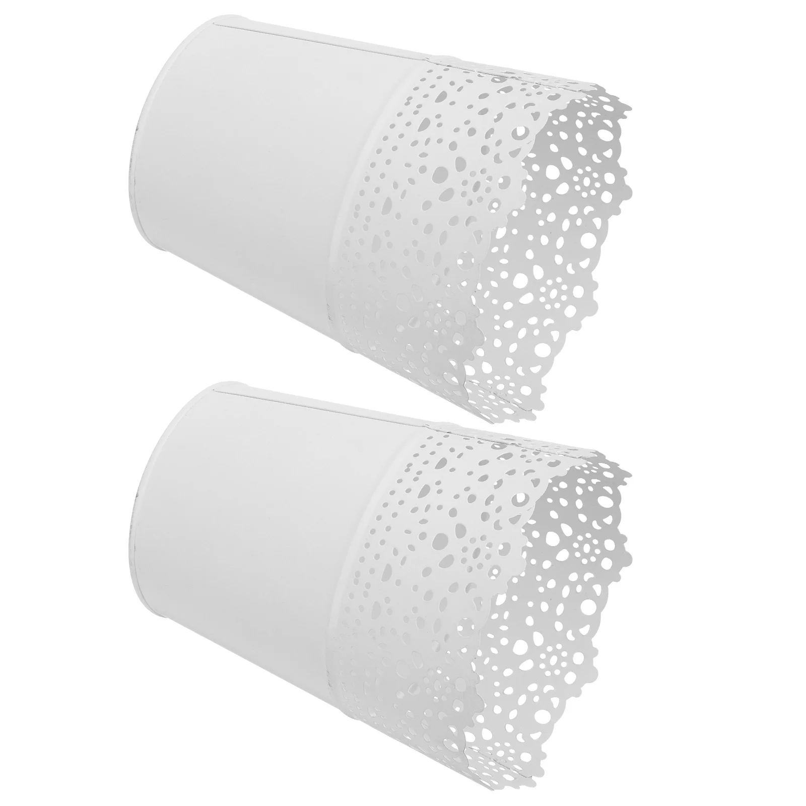 

2Pcs Lace Hollow Iron Vase Unique Shape Home Ornament Practical Flower Pot Indoor Scene Layout Decorative Item