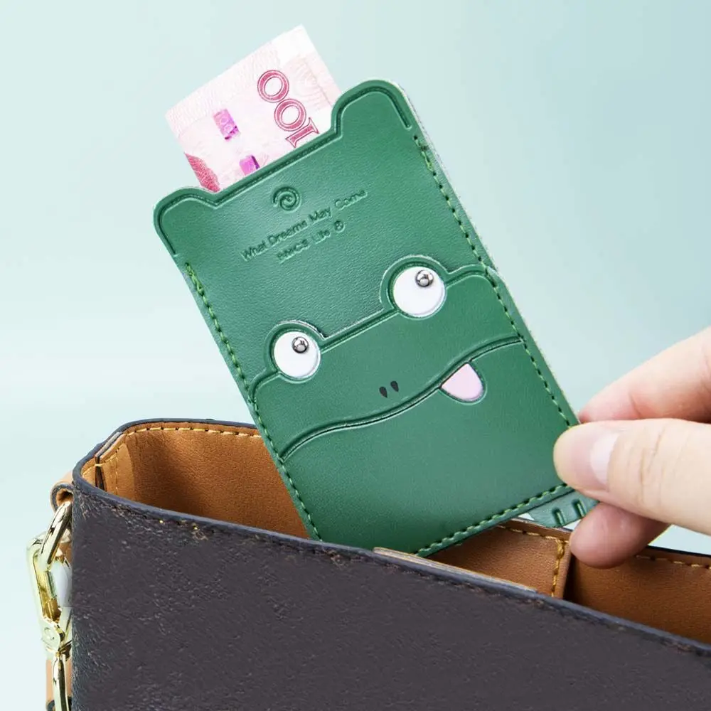 Credit Card Holder Adhesive Sticker Cartoon ID Bus Card Mobile Wallet Phone Back Pocket Phone Card Holder Storage Wallet