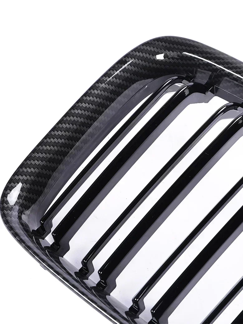 Lower Front Bumper Kidney Chrome Racing Grills Car Styling Carbon Fiber Refiting Black Grille Parts for BMW X1 E84 2009-2016