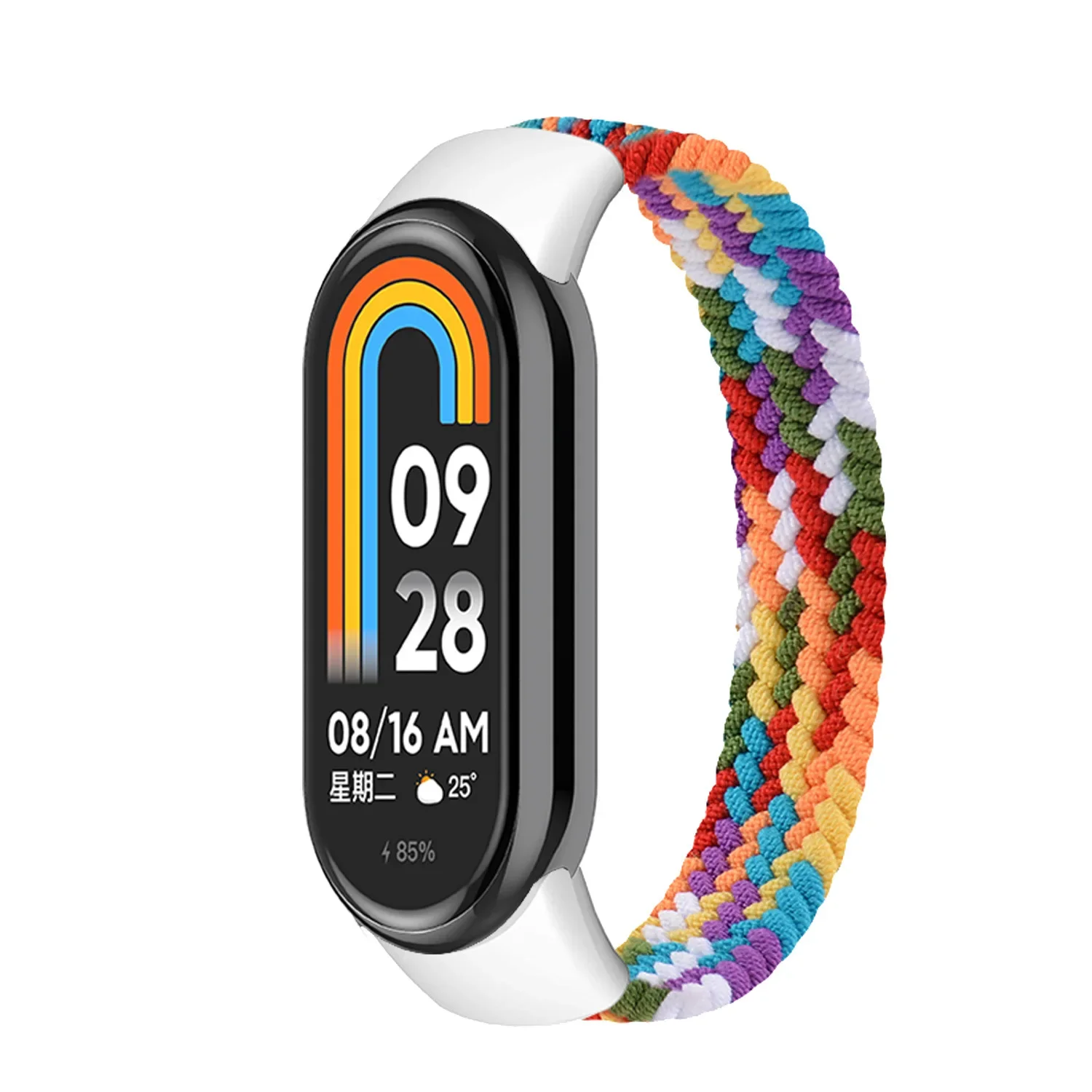 Xiaomi Mi Band 4,3,5,6,7,8,6,5用のナイロン編組ストラップ