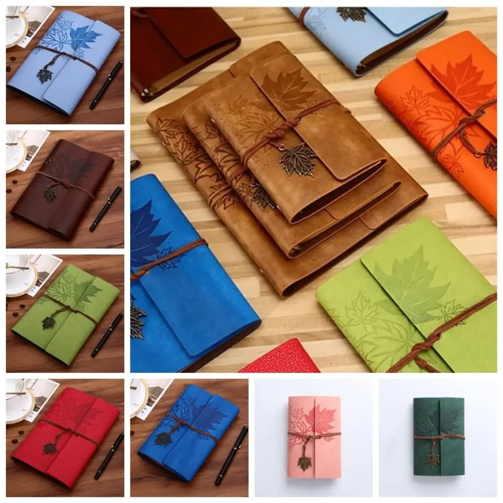 

A7/A6/A5 Travelers Vintage Notebook Kraft Paper Blank PU Leather Kraft Notebook Loose Leaf Notepad Retro Notebook Planners