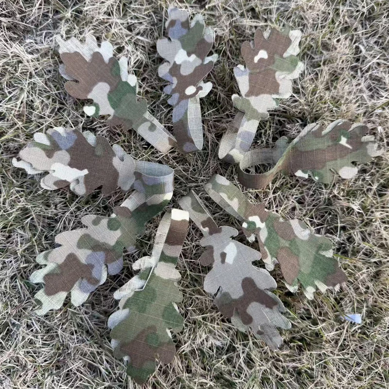 15 stks/set Paintball Airsoft 3D helm cover camouflage bladeren Ghilliekostuum Materiaal Tactische Outdoor Game DIY MC MCAP MCTP Camo