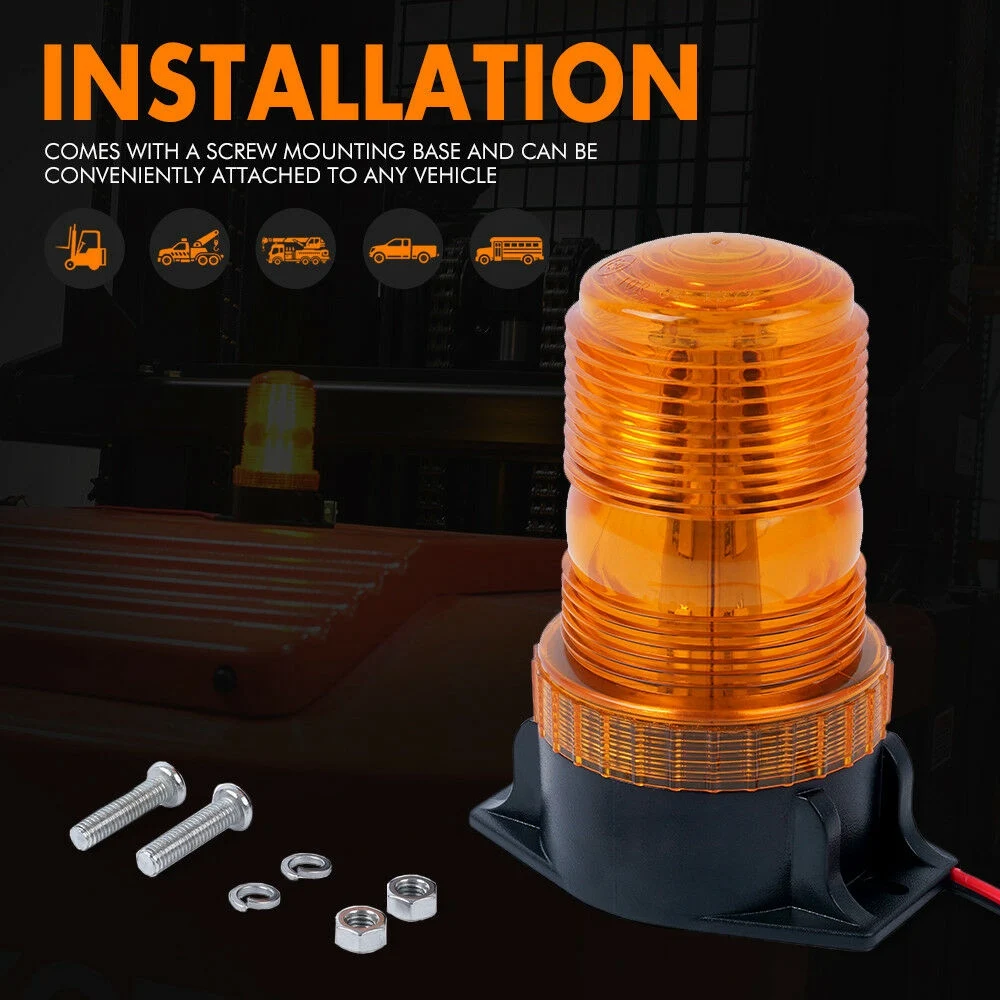

Stable-Forklift 30 Led Beacon Light Strobe Lamp Hazard Emergency Flashing Warning Amber