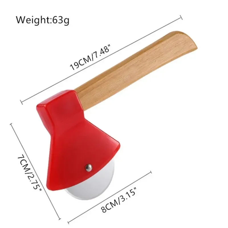 Pizza Knife Creative Axe Shape Pizza Knife Wheel Wooden Handle Sharp Roller Pizza Cutter Kitchen Gadgets Kitchen Accessories