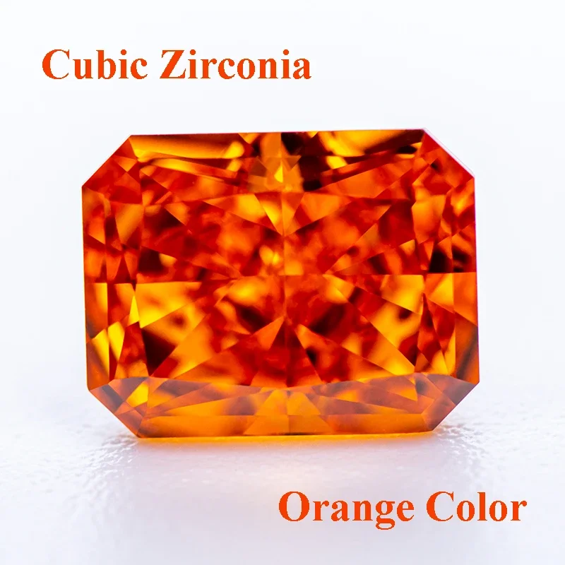 

Cubic Zirconia Crushed Ice Cut Orange Color Rectangle Shape Charms Beads for Diy Jewelry Making Rings Materials No Certificate