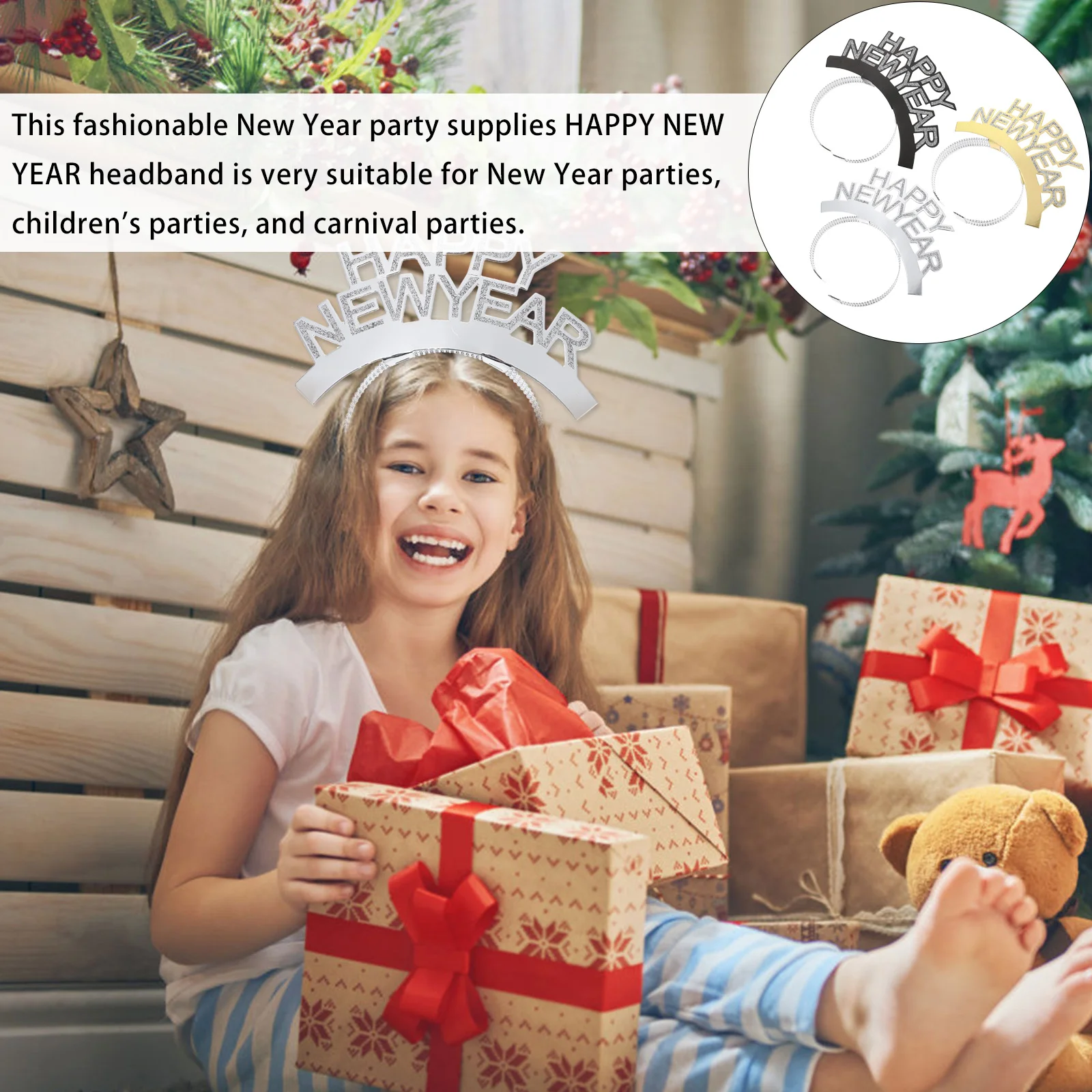 

12Pcs Headband New Year Party Kids Hair Accessories Unique Letters Headdress Fashionable Portable Paper Hair for Carnival