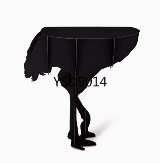 French Ibrid Diva Ostrich Queen, several tables at the entrance, designer sales office soft display window frames